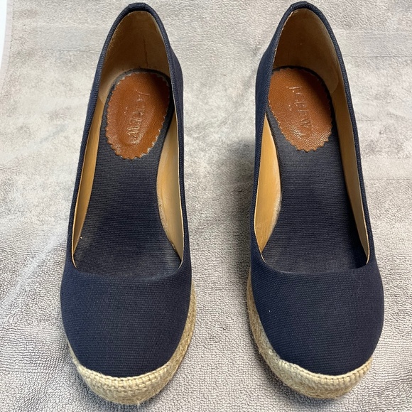 J.Crew Factory Navy Espadrille Wedges 8 - Picture 2 of 8
